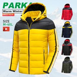 Mannen Down Parka Mannen 2023 Winter Merk Casual Warme Dikke Winddichte Jas Jas Mode Herfst Uitloper Afneembare Hoed Parka 231025