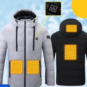 Parkas pour hommes hommes veste chauffante USB électrique polaire thermique régulation extérieure charge chauffage coupe-vent 4 zones mâle 231110