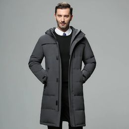 Parkas pour hommes hommes longs manteaux en duvet de canard hiver à capuche décontracté doudoune de haute qualité mâle extérieur coupe-vent chaud vestes hommes vêtements 231218