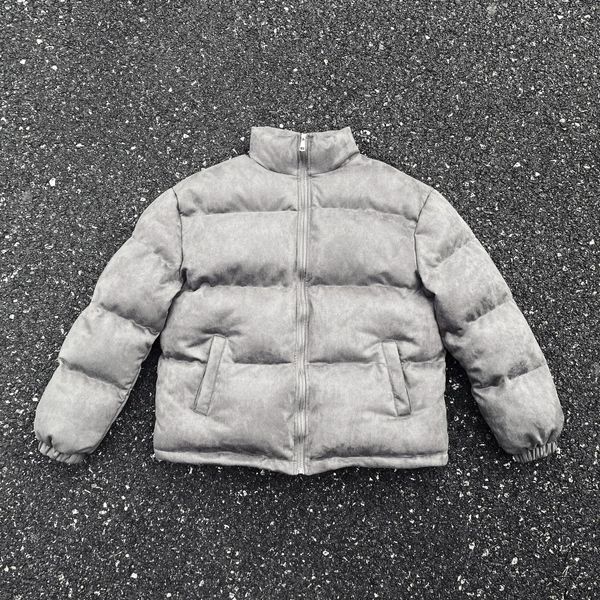 Parkas pour hommes hommes nouveauté gris daim Puffers manteaux vestes/manteaux en duvet gilet coton épaissir chaud hiver taille américaine S-XL #677 231113