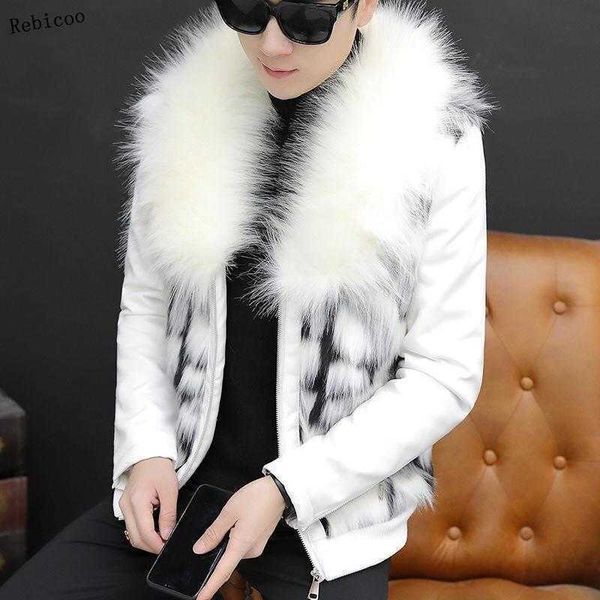 Hommes Down Parkas hommes parka Faux Fur Parka Hommes Veste D'hiver Fluffy Fourrure De Raton Laveur À Capuche Manteau Coton Doublure Vestes Homme Chaud Manteau De Fourrure T221006