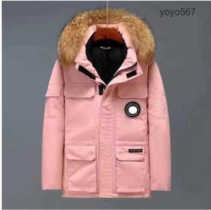 Parkas De Plumas Para Hombres Chaquetas Parkas De Plumas Para Hombres Ropa De Trabajo De Invierno Chaqueta Moda Engrosada Al Aire Libre Mantener Cálido Pareja Transmisión En Vivo Abrigo De Ganso Canadiense Goode S7VC