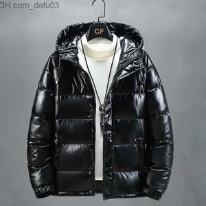 Parkas de plumón para hombre Parkas de plumón para hombre Invierno Moda para hombre Plata brillante Negro Cálido Sudaderas con capucha Chaqueta Parka Abrigo Casual Baggy Outdwear Z230731