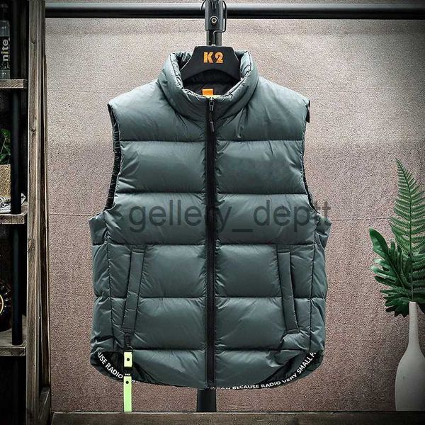 Men's Down Parkas Hommes vers le bas gilet hiver chaud blanc canard vers le bas gonflé rembourré gilet à la mode coupe-vent épais veste vêtements d'extérieur hommes vêtements J231010