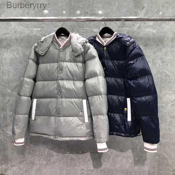 Parkas de plumón para hombre, chaqueta de invierno para hombre, abrigo de marca de moda, color azul marino, relleno de plumón, nailon mate, informal, cálido para invierno, TB JacketsL231014