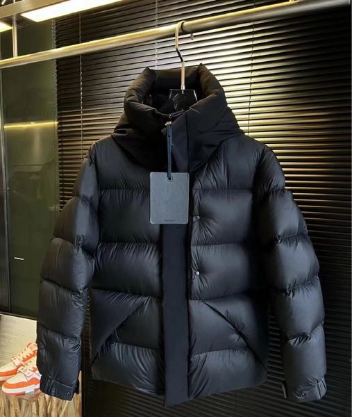 Parkas pour hommes Manteaux d'extérieur pour hommes Hiver nouvelle doudoune de samouraï noir pour hommes courte capuche épaissie mate veste en duvet d'oie gris chaud pour hommes et femmes