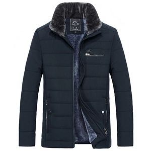 Donsparka's voor heren Warme jas voor heren Winterjassen Bontkraag Windjack Katoen gewatteerde anorak Dikke zwarte jas Heren Casual fleecejack heren 231120