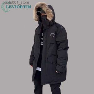 Parkas de plumón para hombre Chaqueta de plumón de pato blanco para hombre Cargo Cálido con capucha Abrigos gruesos con capucha Pareja Abrigo de alta calidad Térmico Invierno Parka Streetwear Q231103