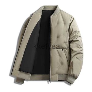 Donsparka's voor heren Warm eenddonsjack Winter Bomber Baseball Kraag Winddicht Outdoor Casual Herenparka's Dikke pufferjassen Mannelijke overjas J231219