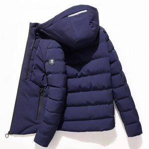 Men's Down Parkas Men Invierno Fashion Chaqueta de algodón con capucha sólida Ropa informal de ropa para hombre Overcoat Streetwear Jackets