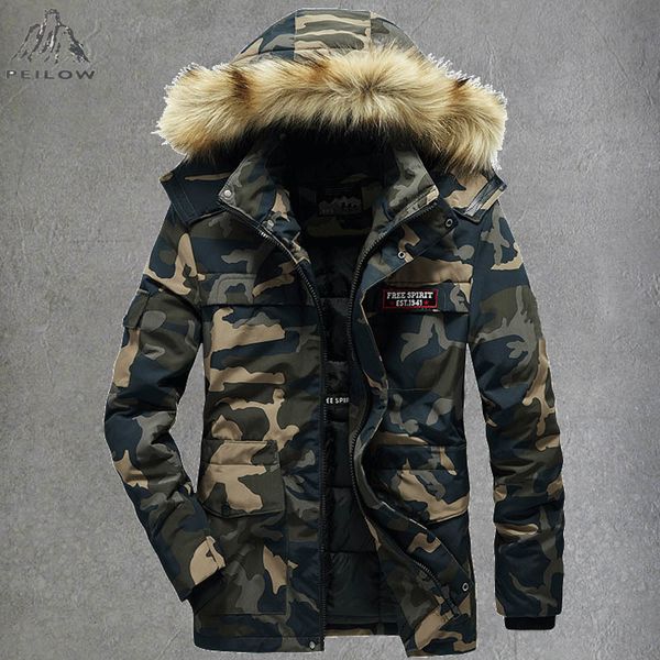 Parkas de plumón para hombre, chaqueta de esquí al aire libre para hombre, Parkas de camuflaje cálido para nieve, abrigo para hombre, prendas de vestir informales con capucha, Parkas de lana gruesas impermeables para hombre 230919