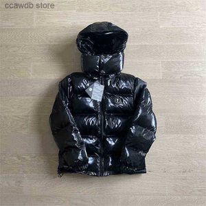 Hombres Down Parkas Hombres Mujeres Abrigos Trapstar Sudadera con capucha Carta Bordado Brillante Negro Irongate Chaqueta Desmontable Capucha Top Calidad Invierno Térmico T231030