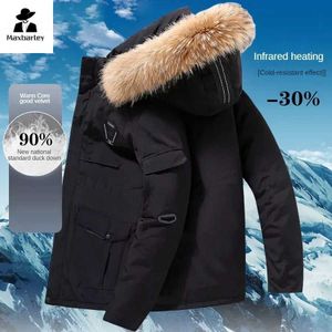 Men's Down Parkas para hombre Invierno abrigo de invierno para hombres a prueba de viento 90% alto de cachemir pato blanco con chaqueta calentada reforzada Z240530