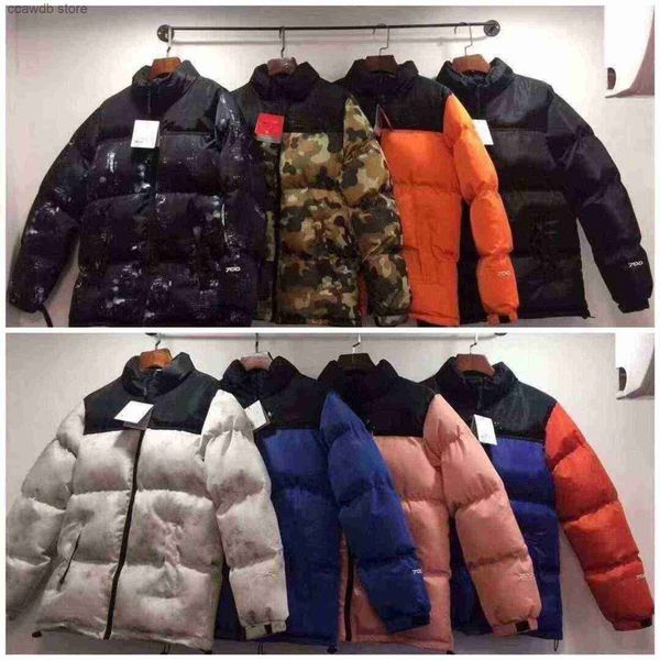 Parkas de plumón para hombre Colores mezclados Pareja Abrigos de algodón Cuello alto informal Chaquetas acolchadas cálidas para hombre / dama TopWinter America Brand North Parkas T231030