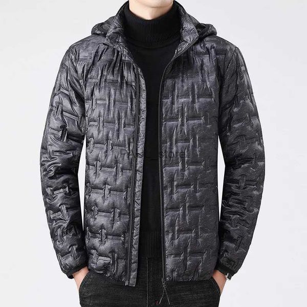 Parkas pour hommes nouveau 2023 doudoune légère pour hommes mode décontractée veste pour hommes à capuche doudoune légère veste thermique mince L231209