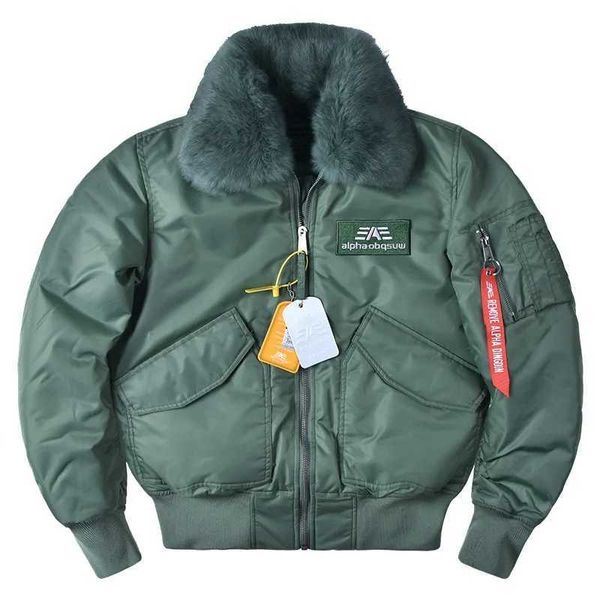 Parkas pour hommes Nouveau Alpha Martin Hiver 45P Manteau rembourré en coton Vol Bomber Veste Hommes Casual Col De Fourrure Lâche Baseball Militaire Tactique Manteau J231116