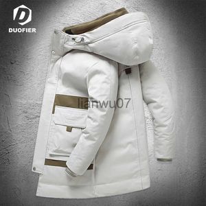 Parkas pour hommes Nouveau duvet de canard hommes hiver chaud manteaux à capuche épais 90% duvet de canard blanc hommes vestes bouffantes hiver extérieur longs manteaux J231117