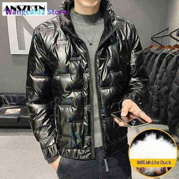 Parkas de plumón para hombre, nueva moda, chaqueta de plumón de pato blanco, abrigos de invierno con cuello levantado y bolsillo con cremallera para hombre, Casaco Masculino de Canadá 022023H