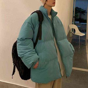 Heren Down Parkas Nestamal Dikke Solid 6 Color Loose Fashion Stand Collar mannelijke winterlagen Harajuku Cotton Peded Men Jackets T220809
