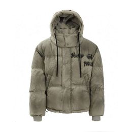 Parkas Homme Paris Home Manteau en duvet de haute qualité hiver épaissi et chaud duvet de canard blanc manteau en coton à capuche capsule classique usée