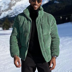 Parkas pour hommes Parkas vestes pour hommes velours côtelé mâle manteau d'hiver rembourré Streetwear Y2k vêtements de luxe hommes vert tendance chaud température constante 230920