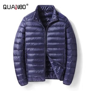 Heren Down Parkas Quanbo Lichtgewicht Packable Jacket Ademende Puffy Coat Waterbestendige mannelijke puffer van topkwaliteit 220919