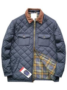 Parkas de plumón para hombre Chaqueta a cuadros con diamantes acolchados Hombres impermeables con bolsillo Cargo Algodón Primavera Abrigos de invierno Hombre Vintage Casual Ropa de abrigo de algodón 231011