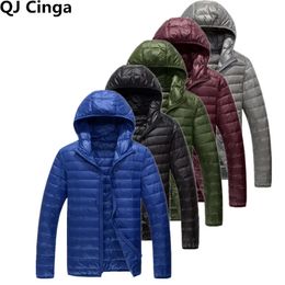 Parkas de plumón para hombre, chaqueta de invierno con capucha y cremallera azul real, chaqueta de moda de talla grande S5XL, abrigos cálidos y ligeros 231118