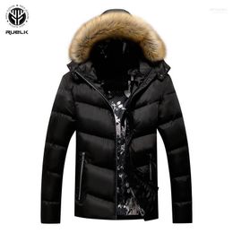 Heren down parkas ruelk winter lange dikke dikke capuchon bont kraag lagen mannen overjassen casual leger jassen mannelijke merk kleding1 phin22