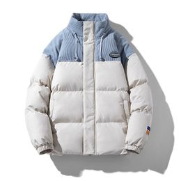 Daunenparkas für Herren, japanischer Winter, verdickt, 2023 Stil, Streetwear, Parkas, Vintage-Männer, Übergröße, warme Pufferjacke, Übergröße, Kontrast-Blasenmantel