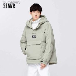 Parkas de plumón para hombre, chaqueta Semir holgada para hombre, abrigo medio cárdigan, impermeable, ropa con freno de viento, invierno 2022, L231014