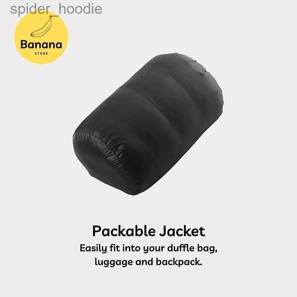 Parkas de plumón para hombre CHAQUETA DE PLUMAS CORTA ULTRA LIGERA ESTILO Chaqueta acolchada ligera y plegable de manga larga con cremallera completa para hombre L230926