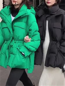 Heren donsparka's Syiwidii groene parka's jas dames herfst winterjas Koreaanse mode oversized jassen casual dikker warm Y2K bovenkleding 230828