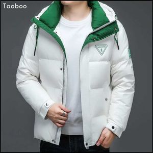 Heren Down Parkas Taoboo 2022 Nieuwe top Grade dik gewatteerd Warm Brand Casual Fashion Down Jacket Men Classic Wind Breaker Winter Hooded Parkas Coats Z240530
