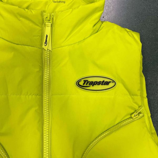 Parkas de plumón para hombre Trapstar, chaleco americano amarillo fluorescente, abrigo de pan informal holgado a la moda para otoño e invierno, tendencias de algodón