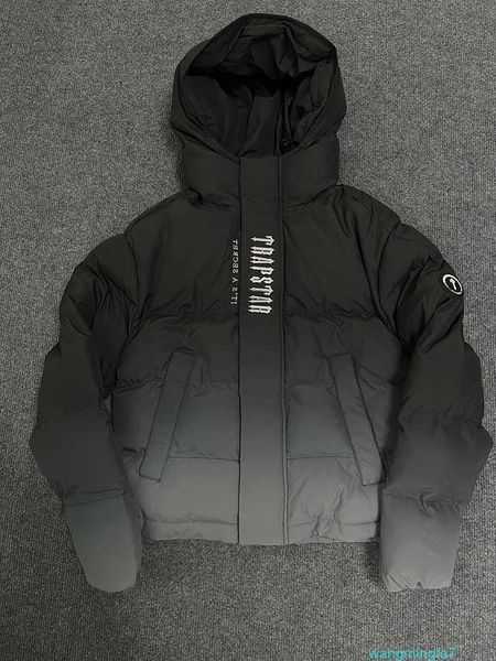 Men's Down Parkas Trapstar London Decodificado con capucha Puffer 2.0 Gradiente Chaqueta negra Bordada Sudadera con capucha térmica Hombres Abrigo de invierno Topsbmfl