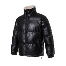 Parkas pour hommes Ueteey 2023 Mode d'hiver coupe-vent chaud polaire en cuir hommes veste épaissir rembourré Streetwear extérieur PU mâle manteau 231108