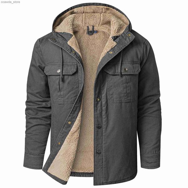 Parkas pour hommes USA taille hommes 2023 veste Parka à capuche épais polaire chaud hiver coupe-vent veste militaire pardessus décontracté hommes nouvelle Parka Q240118