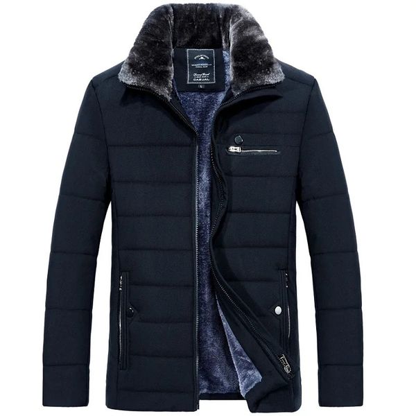 Parkas pour hommes veste chaude hiver Parka col de fourrure coupe-vent coton rembourré Anorak épais noir manteau mâle décontracté automne polaire hommes 231117