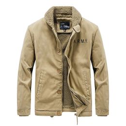 Parka en duvet pour hommes, veste chaude en fourrure d'agneau militaire pour hommes, hiver, col épais, polaire de l'armée, outillage, bombardier, vêtements en coton 231018