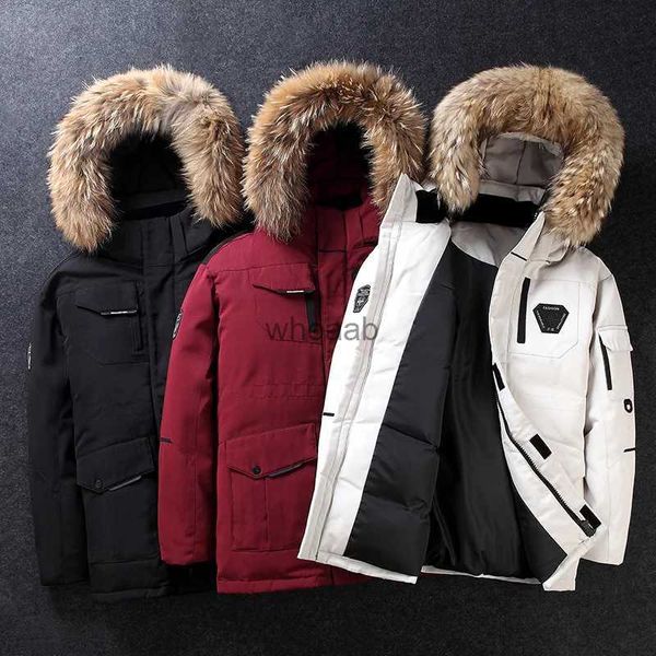 Parkas de plumón para hombre, abrigo cálido de invierno, nueva chaqueta de plumón con capucha, Parka larga, abrigo de alta calidad para hombre YQ231011