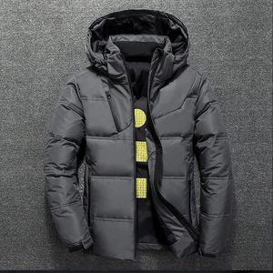 Parkas en duvet pour hommes Doudoune de canard blanc hommes hiver chaud couleur unie à capuche manteaux en duvet de canard épais Parka pour hommes doudoune d'hiver manteau d'extérieur 231010