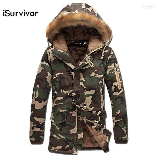 Parkas de plumón para hombres al por mayor- Hombres Camuflaje de invierno Chaquetas acolchadas Abrigos Veste Hmme 2022 Moda casual Jaqueta Maculina Slim Fi Guin22