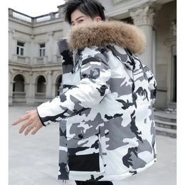 Parkas pour hommes hiver -30 degrés vers le bas manteaux veste hommes 90% duvet de canard blanc grand col de fourrure chaud épaissir Parkas manteau de neige mâle 231108