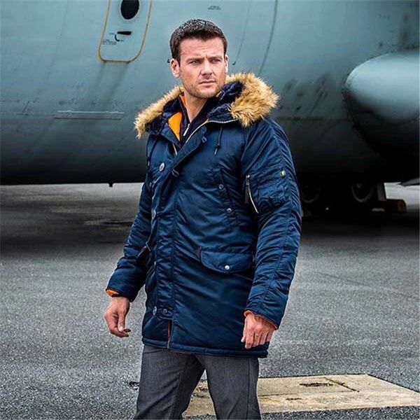 Parkas pour hommes hiver ALASKA manteau hommes capuche en fourrure coupe ajustée épaisse Parka rembourré veste militaire pour temps froid vêtements pour hommes 231101