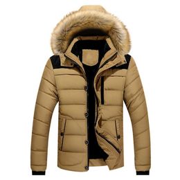 Parkas en duvet pour hommes manteau en duvet d'hiver hommes Parkas épais veste rembourrée à capuche hommes chapeau détachable veste bouffante erkek mont 220909