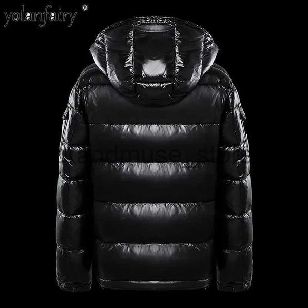 Men's Down Parkas Winter Down Jackets para hombres y mujeres Ropa de pan con capucha gruesa hombre Black brillante y brillante