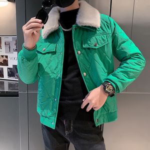 Parkas en duvet pour hommes veste d'hiver col en fausse fourrure vestes épaissir garder au chaud bouffant décontracté Streetwear pardessus vêtements 221207