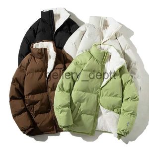 Parkas pour hommes Veste d'hiver hommes nouveaux Parkas épaissir manteaux chauds mâle col montant solide Simple décontracté Parka femmes mode tout-match Streetwear J230928