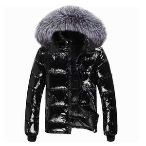 Parkas pour hommes Veste d'hiver Hommes Parkas Épaissir Manteau chaud Hommes Vestes noires brillantes Couleur unie Parka Manteau Mode Homme Nouveau Streetwear 5XL J231117